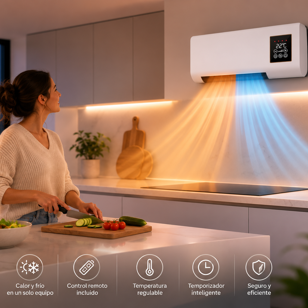 Ventilador y calefactor de pared 1800W