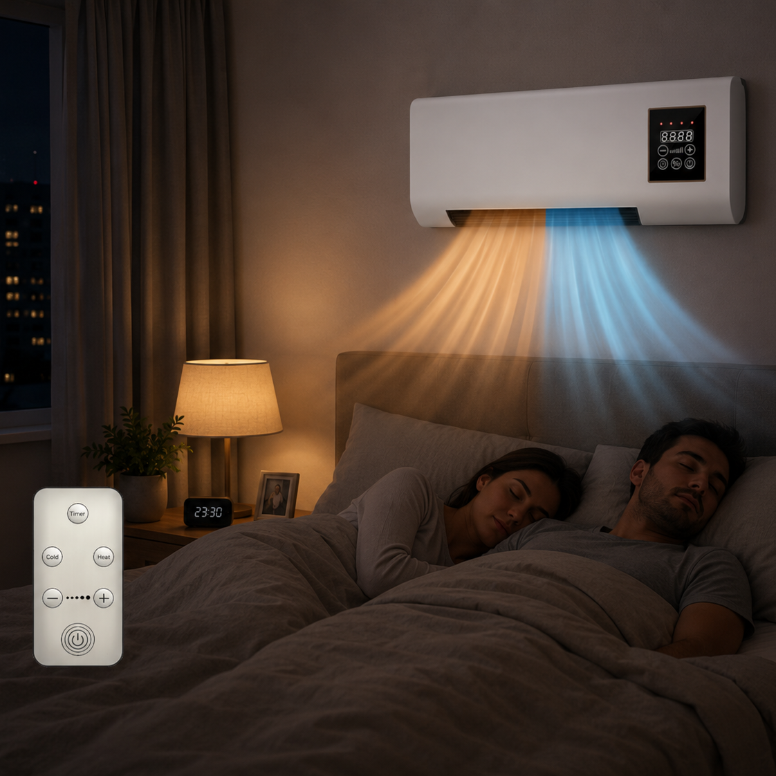 Ventilador y calefactor de pared 1800W